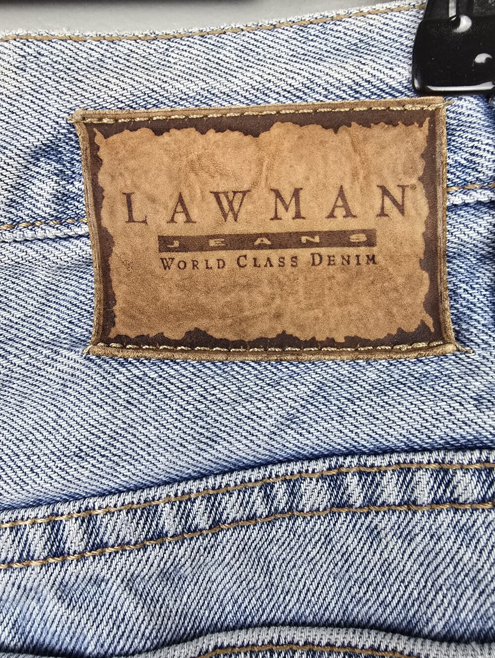 Vintage Western Lawman Denim Jeans High Waist Light Wash Womens Sz 11/12 Cowboy - Picture 5 of 15